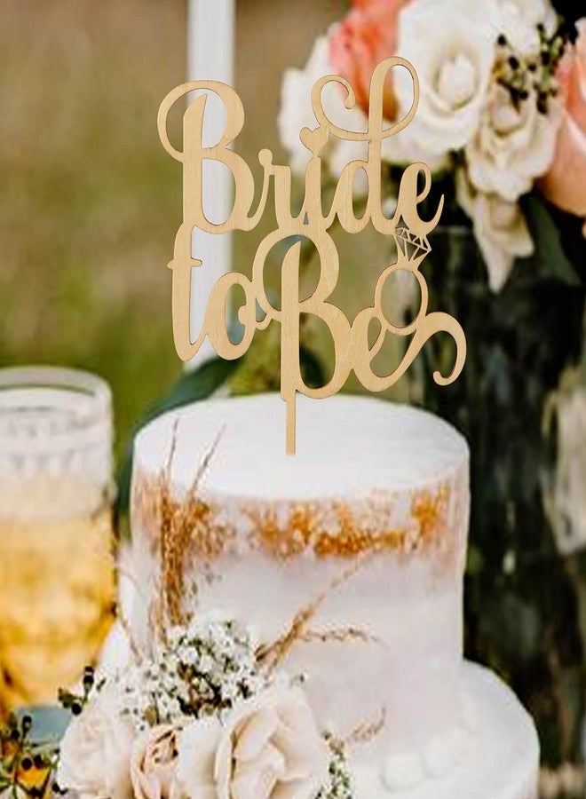 Cliths Wooden Bridal Shower Cake Topper - Bride to Be Cake Topper - Wedding Cake Decorations, Bridal Shower Decor, Elegant Wedding Supplies - Image 3